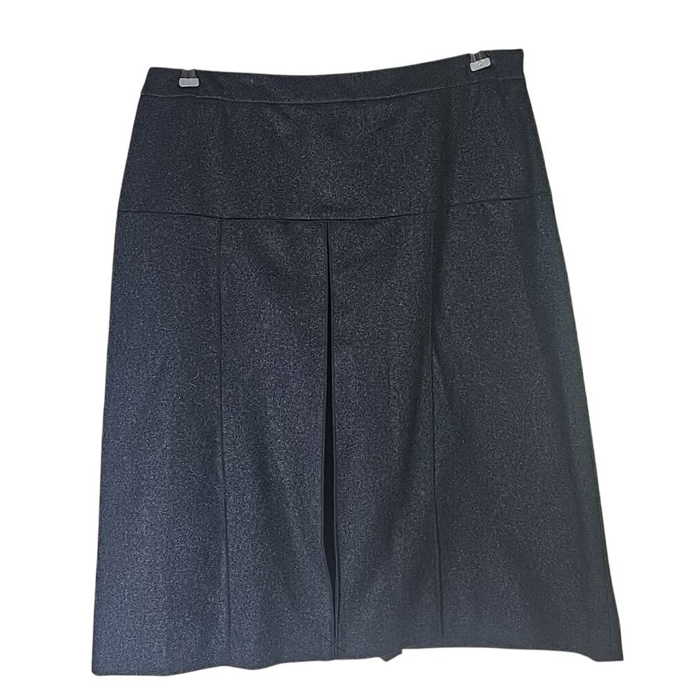 NWT Vintage Harve Benard Wool A-Line Skirt Women 12 Gray Pleated Career Academia